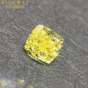 Pierre naturelle en diamant de couleur pour bijoux, 1.01ct VS1, jaune clair, ample et de haute qualité, vente en gros