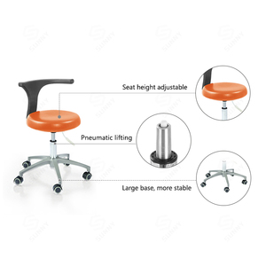 SUNNY Dental Assistant Chair for Dentist Use PU Leather Metal/Steel Construction CE Certified Manual Adjustment (460-600mm Gas - Product Image 4