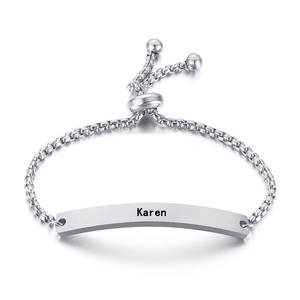 Pulsera Cubana Personalizada con Nombre, Chapada en Oro de 14k/18k, Acero Inoxidable 316L, Pulseras Grabables para Bebés y Niños - Product Image 3