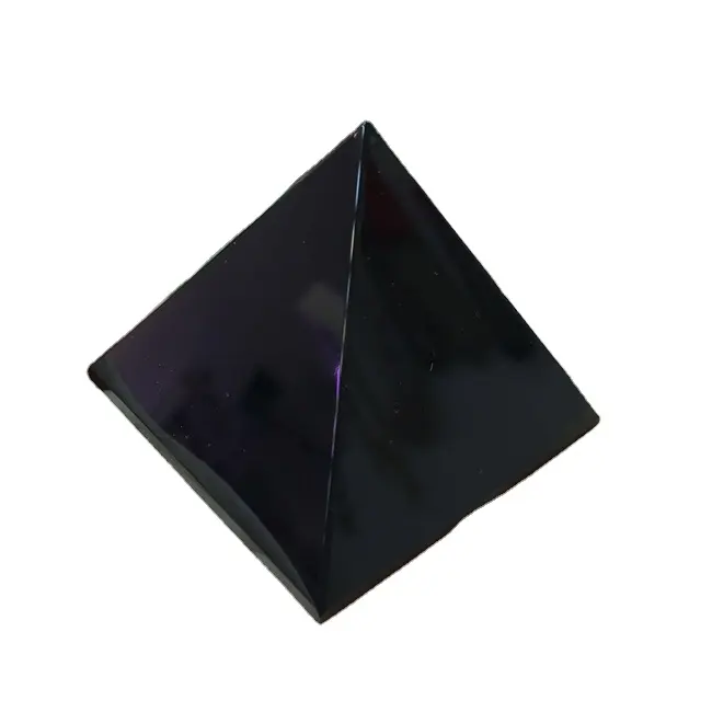 Doğal kristal siyah obsidyen orgon kristal piramit şekilli paperweight