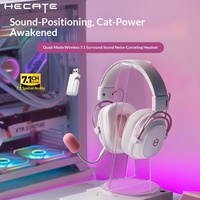 Casque de jeu sans fil Edifier G5 rose avec haut-parleurs dynamiques, réduction active du bruit, pour écouteurs supra-auriculaires pour PC PUBG