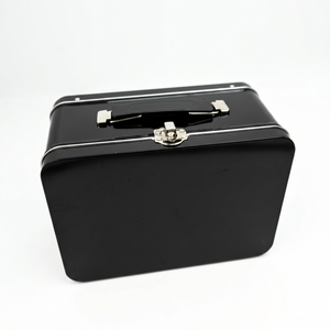 Wholesale Black Hinged Lid Tin Storage <b>Box</b> With Carry Handle <b>Lockable</b> Metal Tin Container For Outdoor Gear <b>Small</b> Tools Gift Pack - Product Image 5