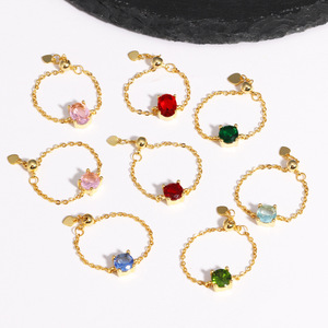 SongYi Colorful Zirconium Chain Pull-out Women's Fashion Instagram Niche Design Sweet <strong>and</strong> Adjustable <strong>Mother</strong> <strong>and</strong> <strong>Daughter</strong> <strong>Ring</strong> - Product Image 3