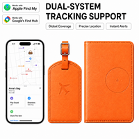 Ensemble cadeau de voyage en cuir PU avec localisateur GPS double système, étiquette de bagage, support de passeport et traceur intelligent compatible Google Find Hub