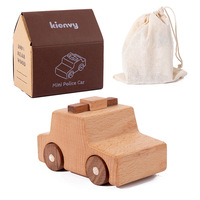 Bloques de Construcción de Madera de Haya Personalizados, Vehículo Clásico, Juguetes Educativos Montessori