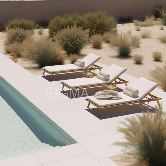 Modern outdoor furniture teak wood chaise lounge chair garden patio courtyard sunbath chaise bed