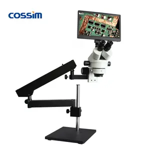 Тринокулярный Стерео-видео микроскоп для ювелирных изделий, 5 МП, HDMI-совместимый с зумом 7x ~ 45X, с универсальной вращающейся подставкой