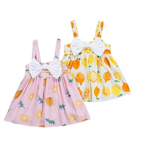 Vestito da Principessa per Bambine con Spalline in Velluto a Coste, Design Stampato con Limoni, Stile Coreano per Commercio Estero AliExpress - Product Image 5