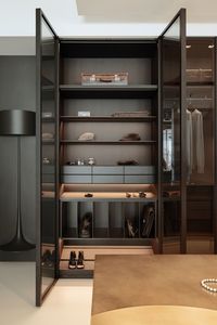 Vermonhouzz <span class=keywords><strong>Dressing</strong></span> sur mesure de luxe avec porte vitrée et éclairage LED intelligent, armoire de rangement modulaire pour villa - Product Image 3