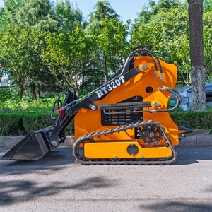 Chargeuse compacte sur chenilles Kubota Diesel HT320T avec tarière et fendeuse de bois, conception compacte pour équipement d'aménagement paysager - Product Image 6
