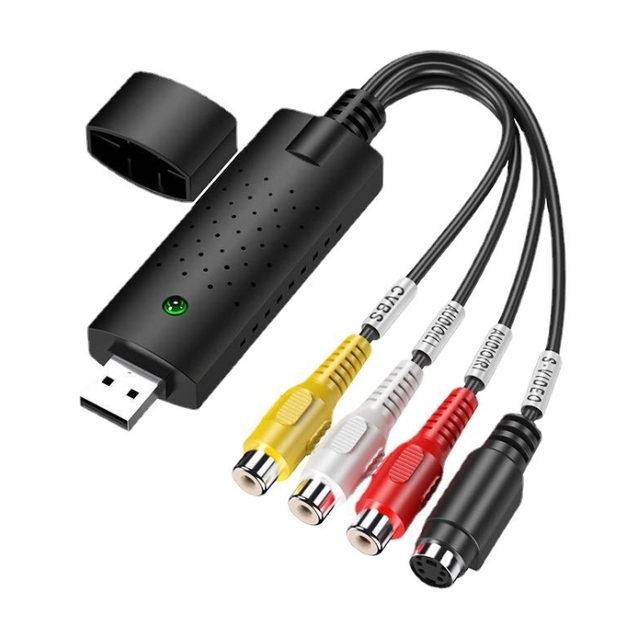 Support Win 7/8/10/11 VHS to DVD Converter Audio Capture Easy Cap Usb 2.0 Audio Video Capture Adapter Cable