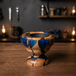 Quemador de Incienso de Madera Hecho a Mano con Resina Azul Marmoleada, Soporte para Aromaterapia, Difusor de Aroma, Fragancia para el Hogar, Hotel, Restaurante, Ramadán - Product Image 1