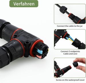 <span class=keywords><strong>Manchon</strong></span> de connexion en T IP68 pour câble de diamètre connecteur de câble souterrain étanche éclairage de jardin extérieur câbles de lumière d'alimentation - Product Image 5