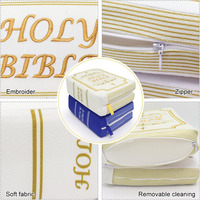 Oreiller en peluche en forme de livre de la Bible B895, s'ouvre, cadeaux religieux chrétiens, cadeaux de fête, cadeaux pour enfants, baptême, Pâques, oreiller de la Bible ODM