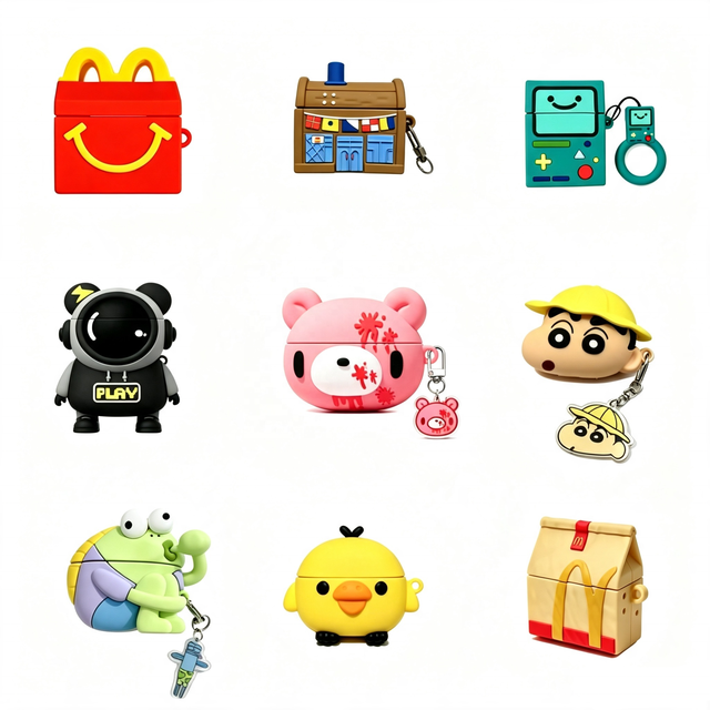 Bulk Wholesale 3D Cartoon Silicon Protective Earphone Case for Airpods Pro 2 Wireless HeadphoneFull Cover for Airpods 3 and 4