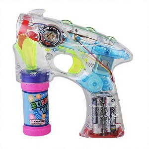 Pistolet à bulles lumineux transparent à 4 LED avec son, <span class=keywords><strong>machine</strong></span> à bulles électrique entièrement automatique, jouet d'extérieur pour faire des bulles - Product Image 1