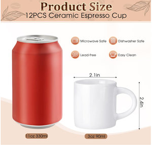 Taza de Café de Cerámica Personalizable de 3oz al por Mayor |   Color y diseño personalizados |   Taza Apilable para Espresso para Cafeterías y Compras al por Mayor - Product Image 3