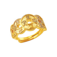 Cincin Jari Telunjuk Vintage Grosir, Koin Tembaga Lapis Anti Perak, Gaya Punk Dominan, Cincin Koin Lima Kaisar, Hadiah untuk Pria