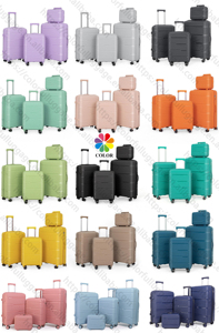 Ensemble de bagages rigides en PP approuvé par la TSA, 13 pièces |   <span class=keywords><strong>Valise</strong></span> de voyage légère et robuste SKD en kit plat avec faible coût d'expédition - Product Image 2