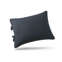 Housse de coussin carrée en coton 100% doux et respirant, couleur unie, avec lien, pour la maison, l'hôtel et l'hôpital