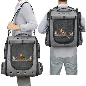 Sac à dos de transport d'oiseaux de luxe Cage respirante <span class=keywords><strong>en</strong></span> maille vétérinaire légère avec support de perchoir pour voyager avec perroquets perruches calopsittes - Product Image 1