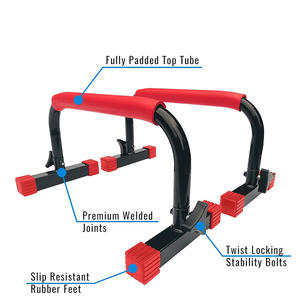Barre de poussée, barres parallèles de calisthenics robustes en acier de 14 pouces de haut pour L-Sit, Dips - Product Image 2