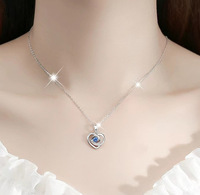 S999 argent Sterling coeur éternel amour pendentif collier femme lumière luxe avancé Net rouge mode saint valentin cadeau modèle