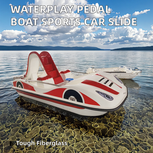 Bote a <span class=keywords><strong>Pedales</strong></span> <span class=keywords><strong>de</strong></span> Fibra <span class=keywords><strong>de</strong></span> Vidrio Waterplay Crafts, Inspirado en un Auto Deportivo, <span class=keywords><strong>con</strong></span> Tobogán para 4 Personas, para Uso en Lagos - Product Image 2
