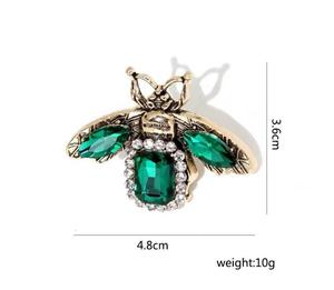 Moda Cristal Vintage Verde Ouro Esmeralda Inseto Animal Broches Lapela Pinos Strass Bee Broche Pin para Mulheres Homens - Product Image 2