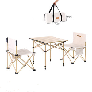 Portable <b>Folding</b> Camping <b>Desk</b> Bench Outdoor Picnic Party Dining Table Chair Set - Product Image 4