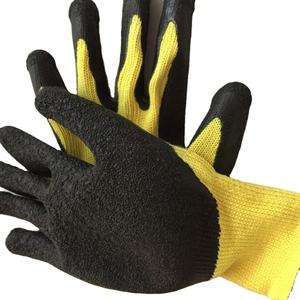 Gants en Latex/caoutchouc noir naturel, pièces, revêtus de coton, palmier froissé - Product Image 1