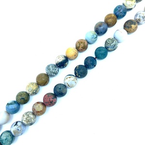 <span class=keywords><strong>Pietra</strong></span> naturale tonda smerigliata perline di agata di diaspro Marine pietre preziose sciolte per la creazione di gioielli bracciale orecchini collana - Product Image 4