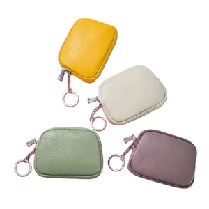 Wholesale High Quality Leather Card Case Wallet Key Chain Lady Designer Bag Decoration Mini Coin Purse Keychain