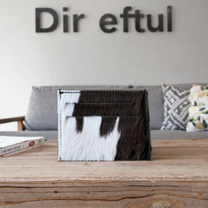 Factory Fur Leather Wallet Stylish Vintage Cow Fur Credit Card <b>ID</b> <b>Holder</b> Customized Leather Purse Cardholder - Product Image 3