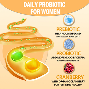 Prebiótico y Probiótico para Mujeres - 60 Cápsulas, Apoya la Salud Digestiva y la Salud Femenina, Suplemento Diario de Alta Potencia - Product Image 3