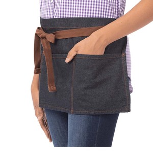 Delantal vaquero de cintura corta, uniforme de trabajo para camareros de restaurante - Product Image 4