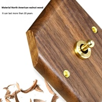 Interruptor de Palanca y Enchufe de Madera Maciza Estilo Vintage Estándar Europeo, Enchufe Eléctrico con Regulador de Velocidad, Interruptor de Pared para Luz Universal Antiguo