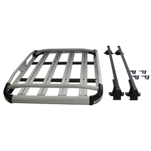 JINHUIJU Panier de toit universel 4x4 en aluminium de haute qualité pour Land Rover Discovery 4 avec éclairage LED noir, capacité 100 kg, fixation par serre-câbles - Product Image 1