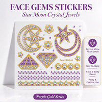 Perles 3D personnalisées en strass pour le visage, bijoux papillon, étoile, cœur, fleur, bijoux pour les yeux, pour maquillage de festival, artisanat DIY, vente en gros OEM