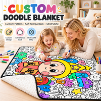 Couverture textile pour enfants en tissu recyclé, personnalisable avec logo, lavable, réutilisable, pour activités de coloriage et dessin DIY