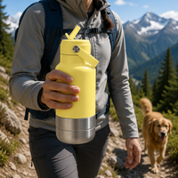 Gobelet isotherme en acier inoxydable de 32 oz, anti-fuite, sans BPA, de qualité alimentaire, avec couvercle, antidérapant, réutilisable, pour les voyages