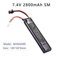 Batterie au lithium polymère pour jouets, pistolet à eau rechargeable 7.4V 11.1V 2000mAh 2800mAh avec connecteur SM XT30 vert Tamiya, batterie Li Po