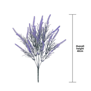 Plante artificielle verte <span class=keywords><strong>lavande</strong></span> faite à la main en gros, 15 mailles, 5 branches, fleur d'usine, pour la remise des diplômes, le Nouvel An, la fête des pères, toutes saisons - Product Image 2