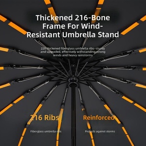 High Quality New Anti Uv Wind <strong>Rainstorm</strong> Automatic 3 Fold <strong>Umbrella</strong> Large Men Double Sunshade Dual Advertising <strong>Umbrella</strong> Customized - Product Image 4