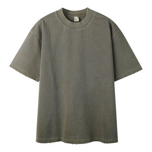 เสื้อยืดวินเทจโอเวอร์ไซส์430แกรมผ้าคอตตอนโอเวอร์ไซส์ดีไซน์สวมใส่เสื้อสเวตเตอร์โชว์ไหล่เสื้อสตรีทแวร์ผ้าพิมพ์ลายได้ตามต้องการ - Product Image 1