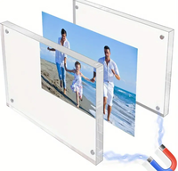 Cadre Photo Double Face Debout Clair Personnalisé Présentoir Photo Magnétique Sans Cadre Plastique Acrylique 4x6 A4 5x7 A5