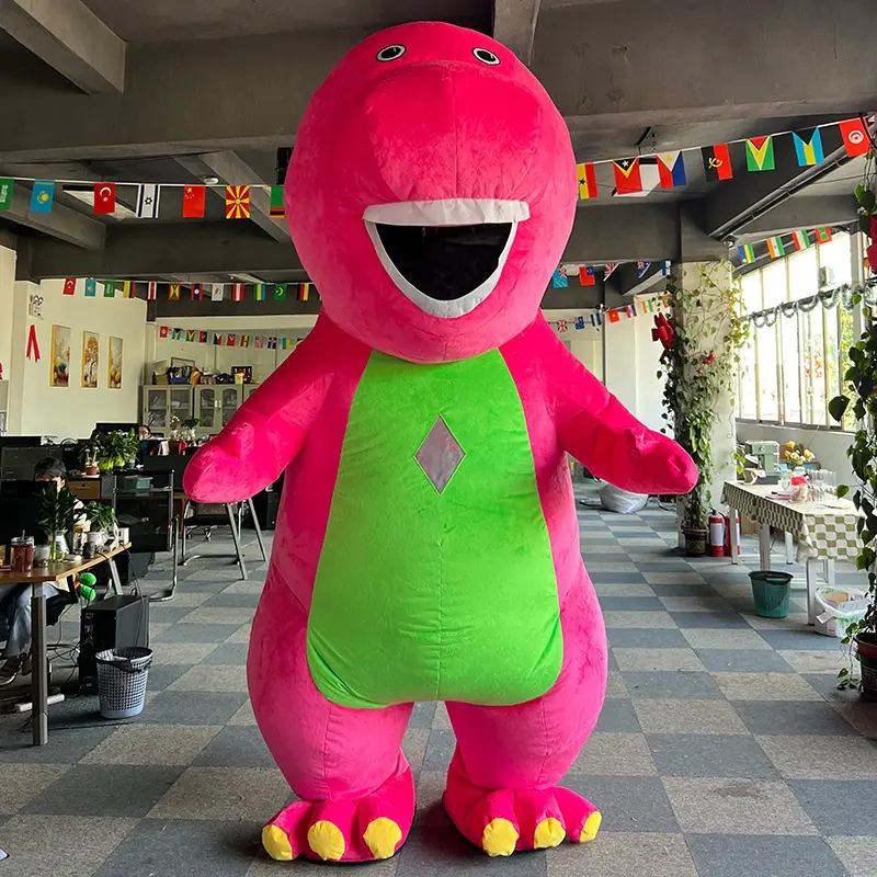 Funtoys benutzer definierte riesige aufblasbare lila Barney Maskottchen Kostüm Drachen Plüsch Fursuit Dinosaurier Cosplay Film Charakter für Erwachsene