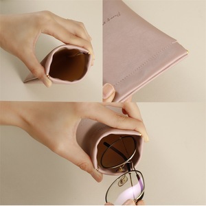 לוגו מותאם אישית pu עור משקפי שמש רכים במקרה משקפיים גדולים נרתיק משקפיים זכוכית לסחוט - Product Image 5