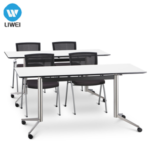 Mesas Plegables Comerciales de Madera Moderna LIWEI y Mesa de Entrenamiento con Tapa Abatible de Fácil Instalación para Oficina y Conferencias - Product Image 3