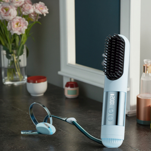 <span class=keywords><strong>Brosse</strong></span> de lisseur de fer de peigne chaud sans fil portative pour les hommes technologie d'ion négatif pour la batterie de barbe de cheveux longs pour l'usage de voiture - Product Image 1